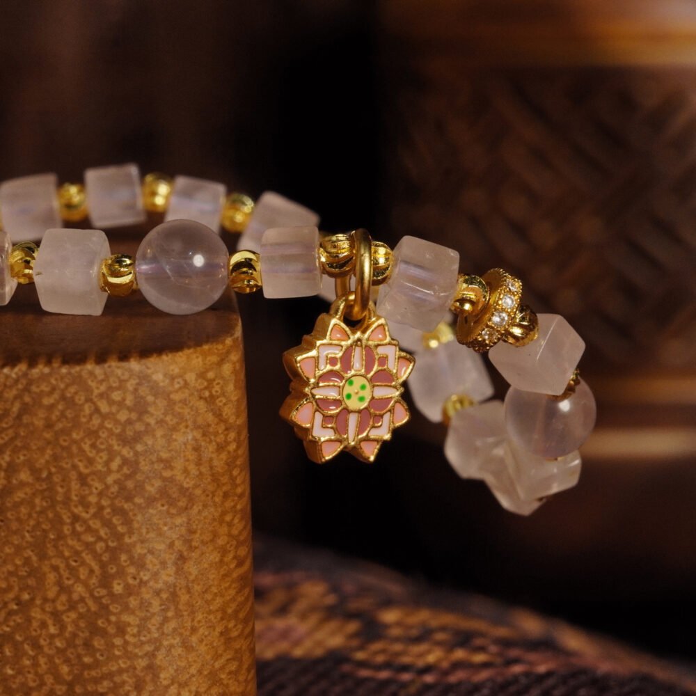 Groxiara Rose Quartz & Hematite Cube Bracelet – For Love & Emotional Balance