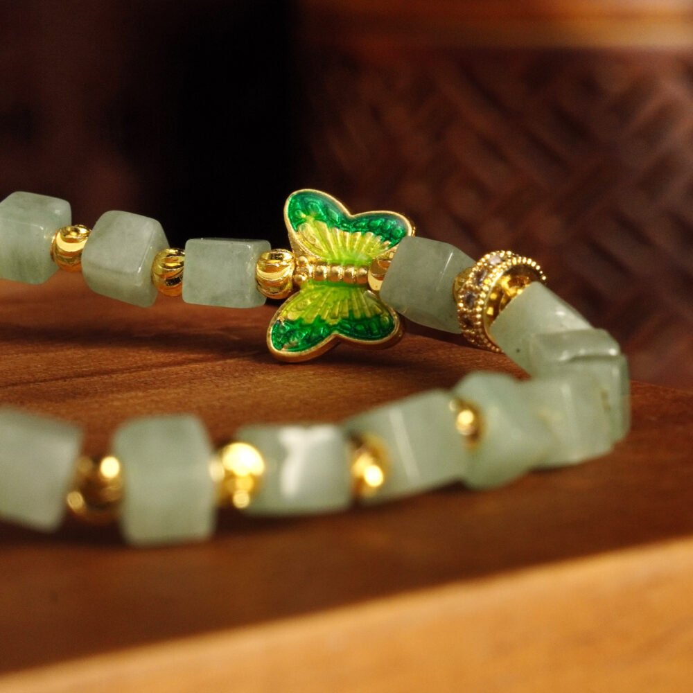 Groxiara Green Aventurine Healing Stone Hematite Cube Quartz Bracelet – Balance, Vitality & Clarity