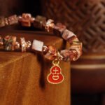 Groxiara Red Leopard Skin Jasper, Hematite & Quartz Cube Bracelet – For Strength & Courage