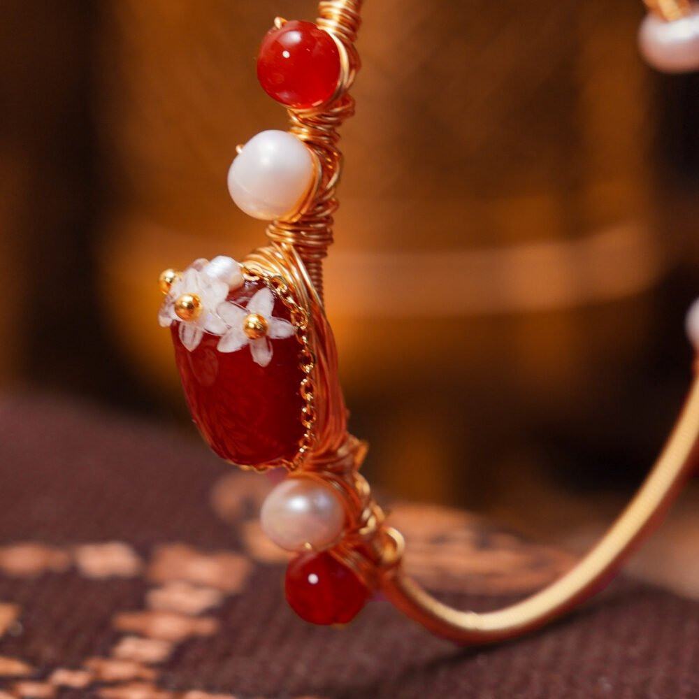 Groxiara Red Agate Copper Energy Bracelet – For Vitality, Courage & Grounding Protection