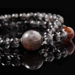 Groxiara Shadow Core Titanium Quartz Necklace – Black Gold Skeletal, Black Rutilated & Purple Aura Crystals for Power & Awakening