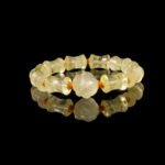 Groxiara Bamboo Citrine & Fox Talisman Bracelet – 925 Sterling Silver for Wealth, Charm & Clarity