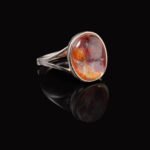 Groxiara Red Flower Quartz Copper Ring – Emotional Healing & Inner Fire Crystal Jewelry