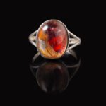Groxiara Red Flower Quartz Copper Ring – Emotional Healing & Inner Fire Crystal Jewelry