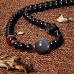 Groxiara Shadow Core Titanium Quartz Necklace – Black Gold Skeletal, Black Rutilated & Purple Aura Crystals for Power & Awakening