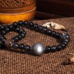 Groxiara Shadow Core Titanium Quartz Necklace – Black Gold Skeletal, Black Rutilated & Purple Aura Crystals for Power & Awakening