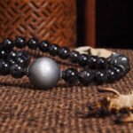 Groxiara Shadow Core Titanium Quartz Necklace – Black Gold Skeletal, Black Rutilated & Purple Aura Crystals for Power & Awakening