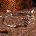 Groxiara Balance Light Necklace – Smoky Quartz & Clear Quartz with Sterling Silver for Grounding & Clarity