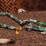 Groxiara Shmashana Awakening Necklace – African Turquoise Quartz & Sterling Silver Chitipati Totem for Transformation & Protection