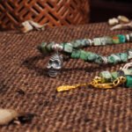 Groxiara Shmashana Awakening Necklace – African Turquoise Quartz & Sterling Silver Chitipati Totem for Transformation & Protection