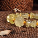 Groxiara Bamboo Citrine & Fox Talisman Bracelet – 925 Sterling Silver for Wealth, Charm & Clarity