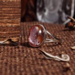 Groxiara Red Flower Quartz Copper Ring – Emotional Healing & Inner Fire Crystal Jewelry
