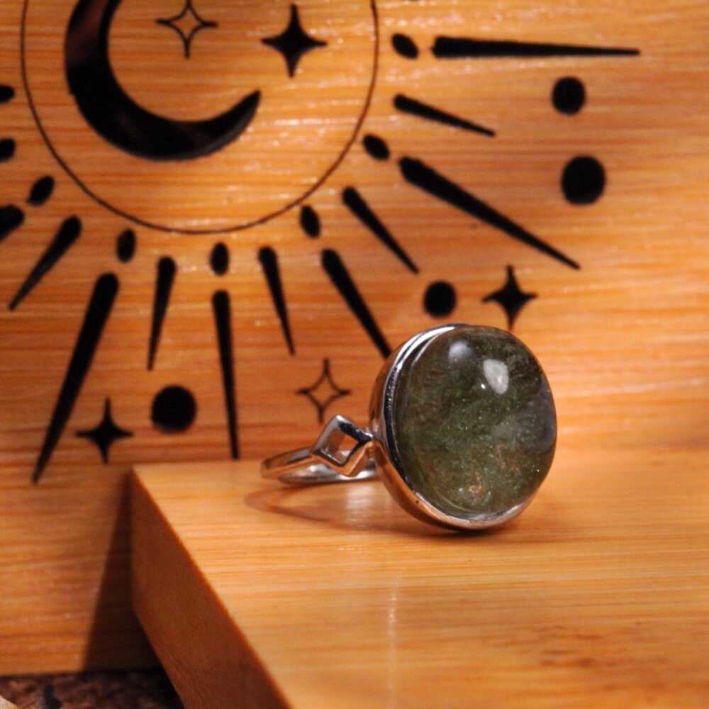 Groxiara Green Phantom Quartz Copper Ring