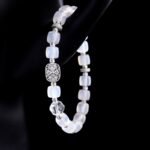 Natural White Agate & Clear Quartz Bracelet – Crystal Jewelry for Clarity & Balance