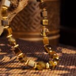 Tiger’s Eye Bracelet – Mixed Cut Beads with Golden Accents