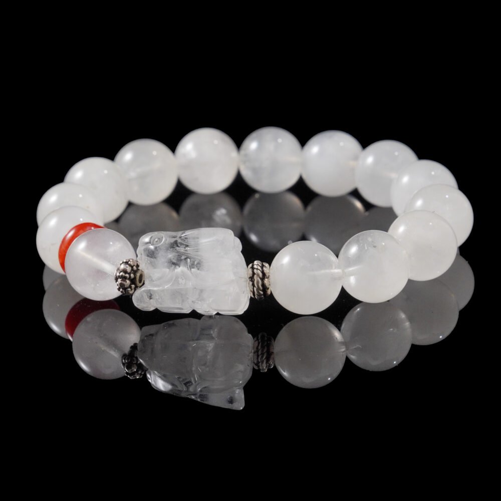 Groxiara White Rabbit Hair Quartz Bracelet – For Clarity & Spiritual Softness