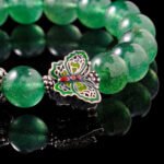Green Strawberry Quartz Butterfly Bracelet – Buddha-Inspired with 925 Sterling Silver & Healing Crystals