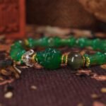 Green Agate Totem Bracelet with Skull & Bone Beads – Strength & Spiritual Shield