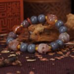 Blush Agate Skull Totem Bracelet – Sweet Protection & Soul Power