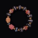 Striped Agate & Skull Totem Bracelet – Balance, Power & Protection
