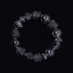 Black Onyx & Rutilated Quartz Totem Bracelet – Garuda Power & Shadow Protection
