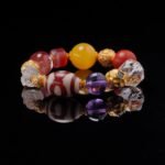 Multicolor Agate & Dzi Bead Bracelet – Vitality, Protection & Spiritual Balance