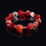Geometric Red Agate Power Bracelet – Vitality, Flow & Modern Harmony