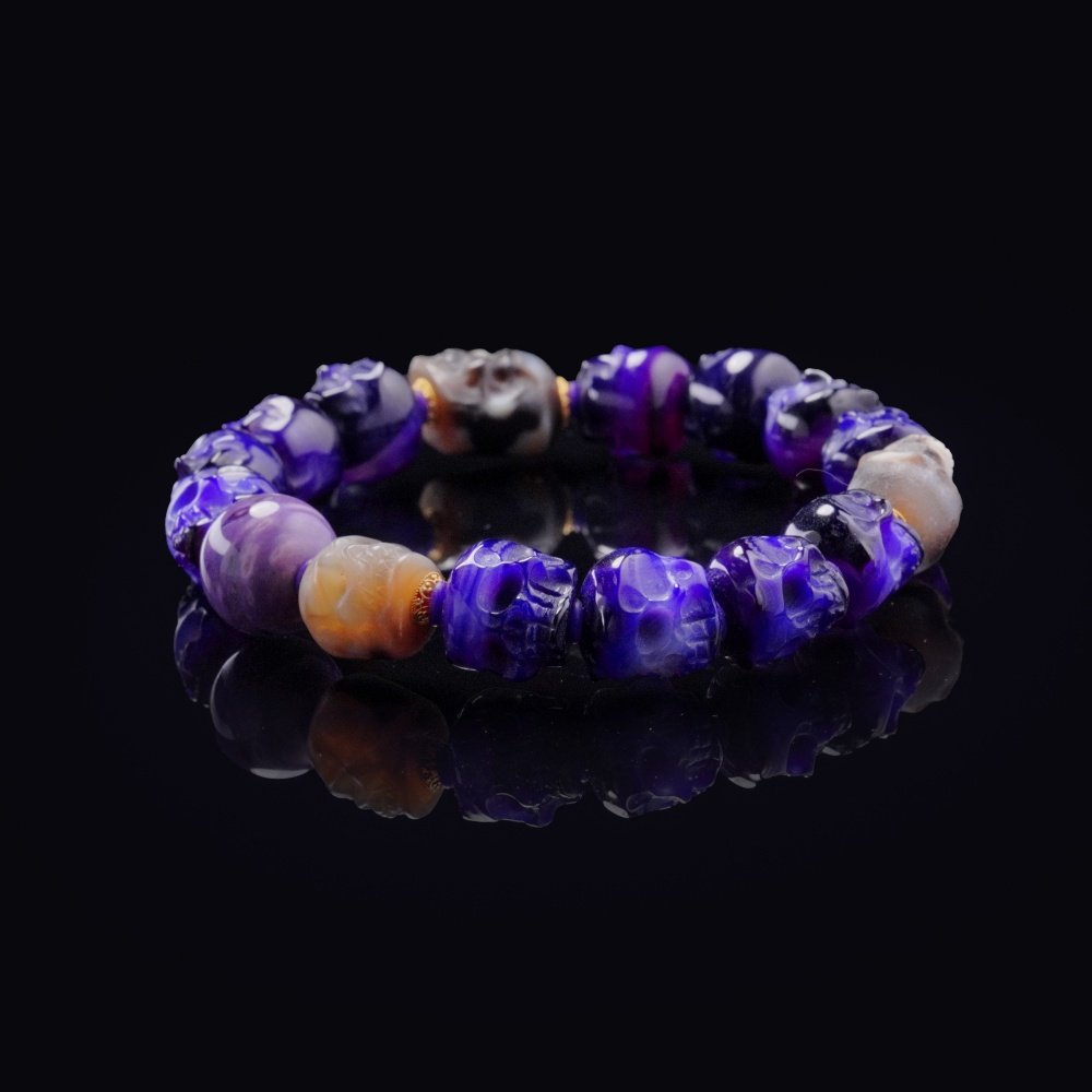 Violet Skull Totem Bracelet – Intuition, Shadow & Psychic Shield