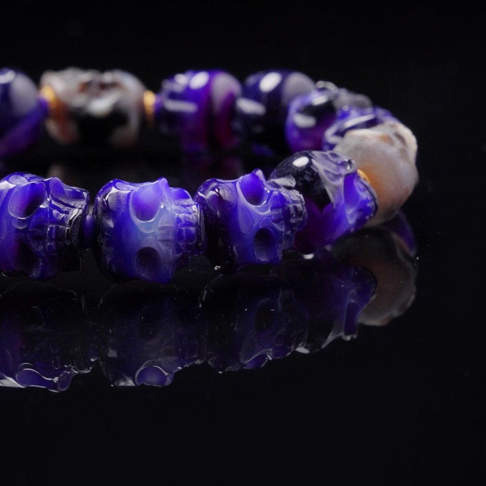 Violet Skull Totem Bracelet – Intuition, Shadow & Psychic Shield
