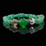 Green Agate Totem Bracelet with Skull & Bone Beads – Strength & Spiritual Shield