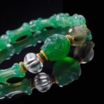 Green Agate Totem Bracelet with Skull & Bone Beads – Strength & Spiritual Shield