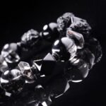 Shadow Skull & Rutilated Quartz Bracelet – Protection, Balance & Inner Strength