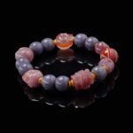 Blush Agate Skull Totem Bracelet – Sweet Protection & Soul Power