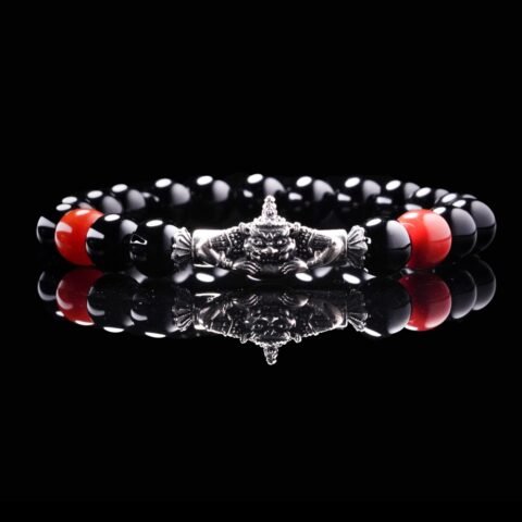 Rahu Amulet Bracelet – Black Agate Protection with Thai Occult Power
