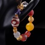 Multicolor Agate & Dzi Bead Bracelet – Vitality, Protection & Spiritual Balance