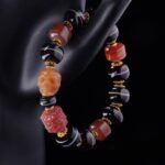 Striped Agate & Skull Totem Bracelet – Balance, Power & Protection