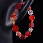 Geometric Red Agate Power Bracelet – Vitality, Flow & Modern Harmony
