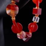 Geometric Red Agate Power Bracelet – Vitality, Flow & Modern Harmony
