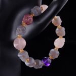 Lilac Skull & Rose Quartz Bracelet – Love, Clarity & Spiritual Rebirth