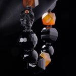 Black & Orange Agate Skull Bracelet – Power, Courage & Transformation