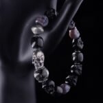 Shadow Skull & Rutilated Quartz Bracelet – Protection, Balance & Inner Strength