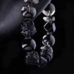 Black Onyx & Rutilated Quartz Totem Bracelet – Garuda Power & Shadow Protection
