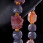 Blush Agate Skull Totem Bracelet – Sweet Protection & Soul Power