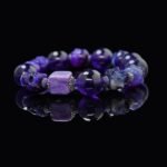 Amethyst & Agate Skull Bracelet – Wisdom, Transformation & Spiritual Protection
