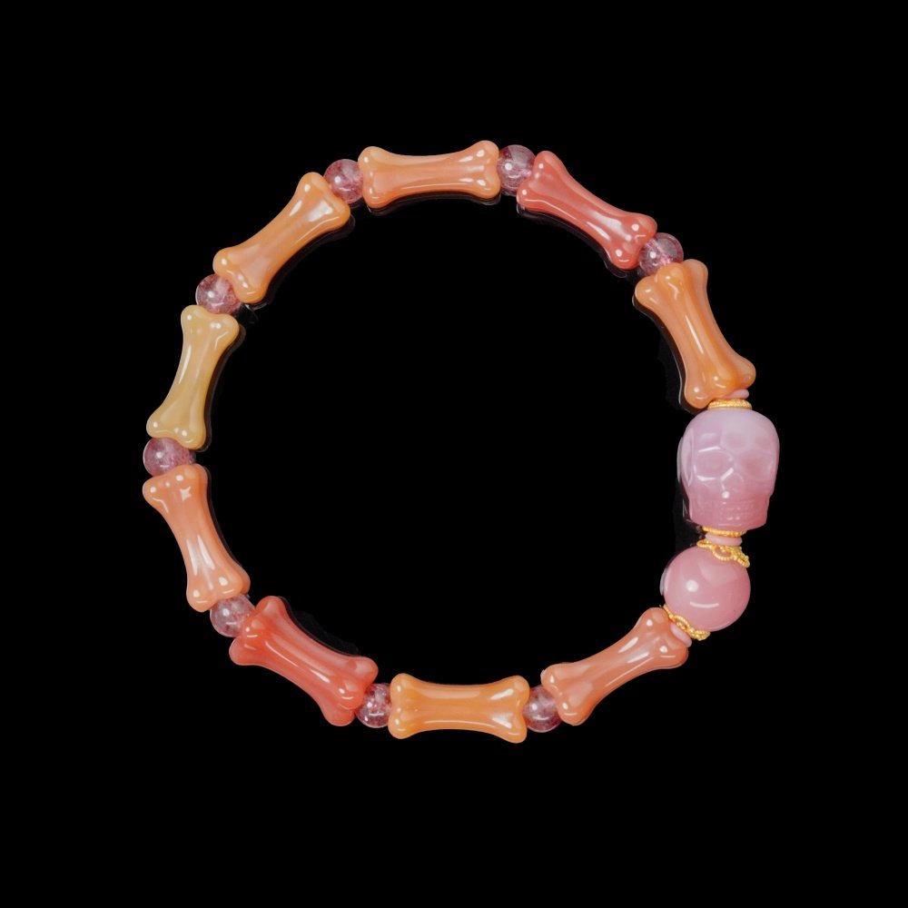 Agate Skull & Bone Bracelet – Courage, Protection & Grounding Energy