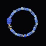 Blue Agate Skull & Crystal Bracelet – Wisdom, Protection & Spiritual Balance