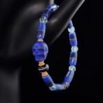 Blue Agate Skull & Crystal Bracelet – Wisdom, Protection & Spiritual Balance