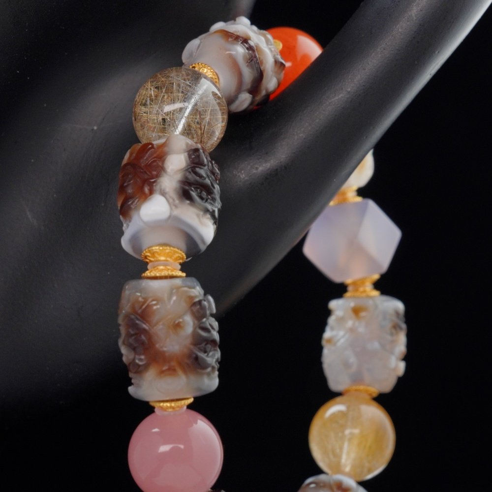 Multi-Gem Skull Guardian Bracelet – Protection, Wealth & Healing Energy