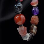 Multi-Gem Skull & Guardian Bracelet – Protection, Courage & Spiritual Balance