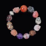 Multi-Gem Skull & Guardian Bracelet – Protection, Courage & Spiritual Balance